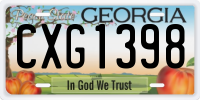 GA license plate CXG1398