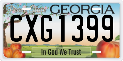 GA license plate CXG1399