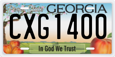 GA license plate CXG1400
