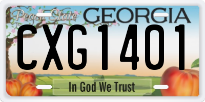 GA license plate CXG1401