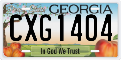 GA license plate CXG1404