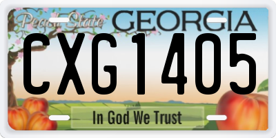 GA license plate CXG1405