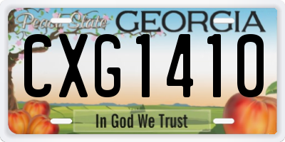 GA license plate CXG1410