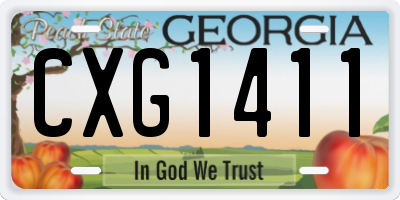GA license plate CXG1411