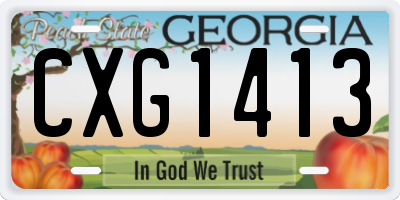 GA license plate CXG1413