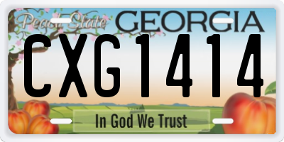 GA license plate CXG1414