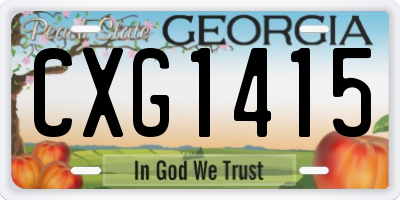 GA license plate CXG1415