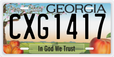 GA license plate CXG1417