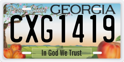 GA license plate CXG1419