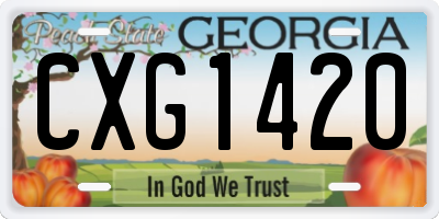 GA license plate CXG1420