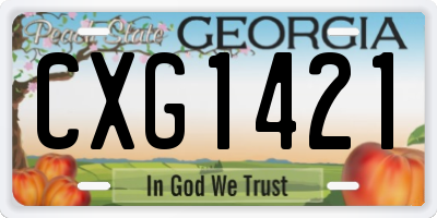 GA license plate CXG1421