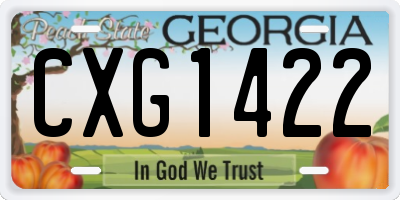 GA license plate CXG1422