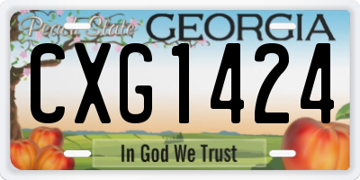 GA license plate CXG1424