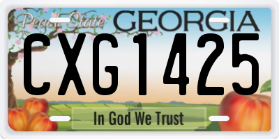 GA license plate CXG1425