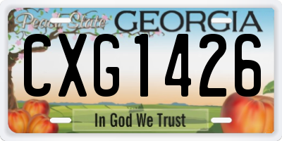 GA license plate CXG1426