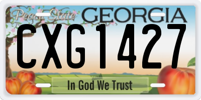 GA license plate CXG1427
