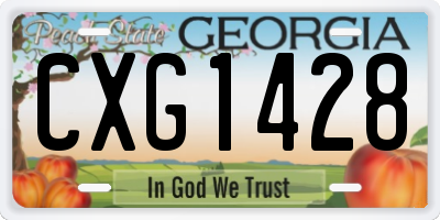 GA license plate CXG1428