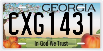 GA license plate CXG1431