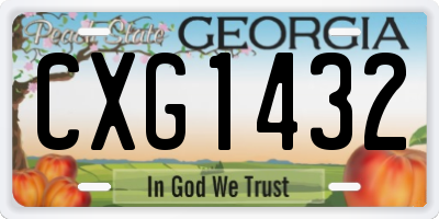 GA license plate CXG1432