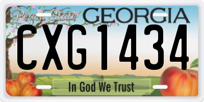 GA license plate CXG1434