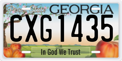 GA license plate CXG1435