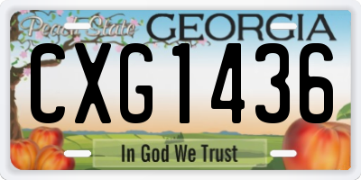 GA license plate CXG1436