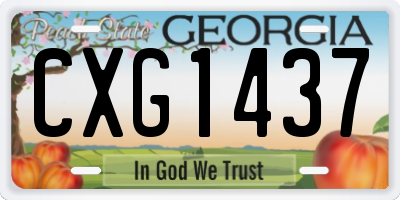 GA license plate CXG1437
