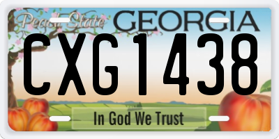 GA license plate CXG1438