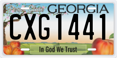 GA license plate CXG1441
