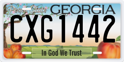 GA license plate CXG1442