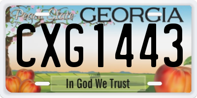 GA license plate CXG1443