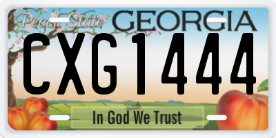 GA license plate CXG1444