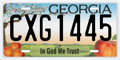 GA license plate CXG1445