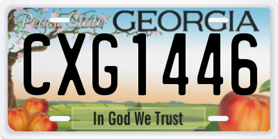 GA license plate CXG1446