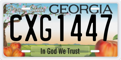 GA license plate CXG1447
