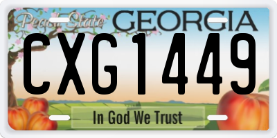 GA license plate CXG1449