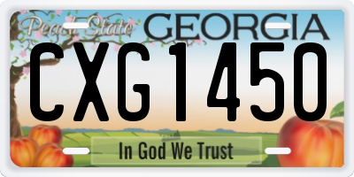 GA license plate CXG1450