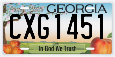 GA license plate CXG1451