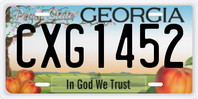 GA license plate CXG1452