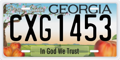 GA license plate CXG1453