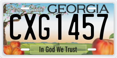 GA license plate CXG1457