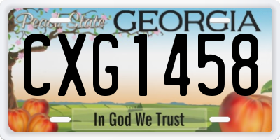 GA license plate CXG1458