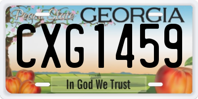 GA license plate CXG1459