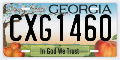 GA license plate CXG1460