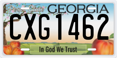 GA license plate CXG1462