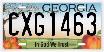 GA license plate CXG1463