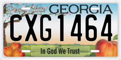 GA license plate CXG1464