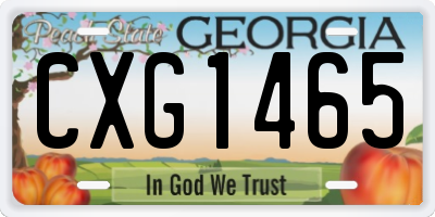 GA license plate CXG1465