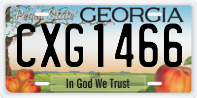 GA license plate CXG1466