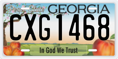 GA license plate CXG1468
